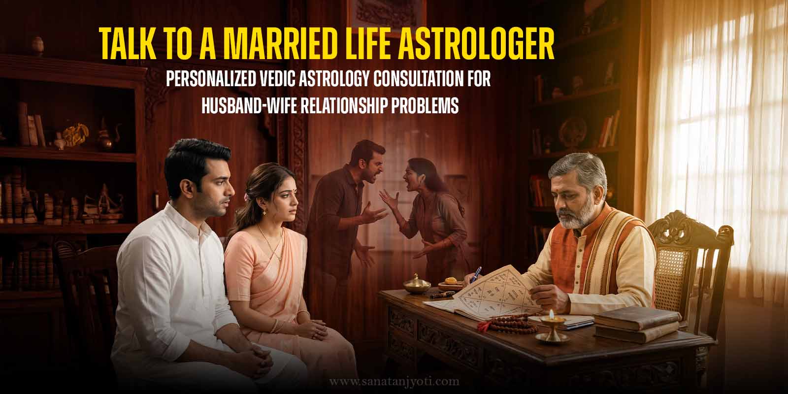 Talk to a Married Life Astrologer – Personalized Vedic Astrology Consultation for Husband-Wife Relationship Problems