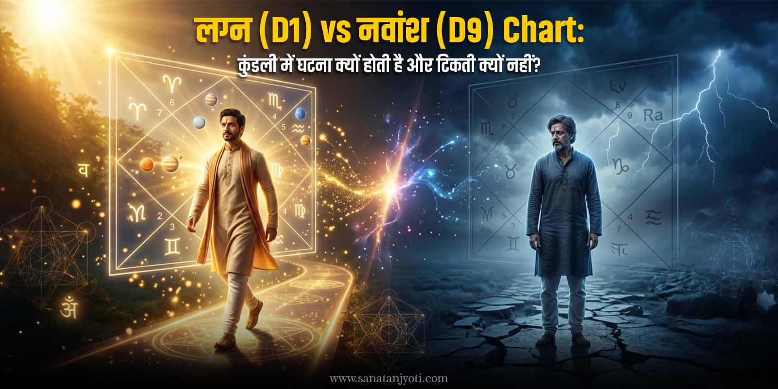 लग्न (D1) vs  नवांश (D9) Chart: कुंडली में घटना क्यों होती है और टिकती क्यों नहीं?