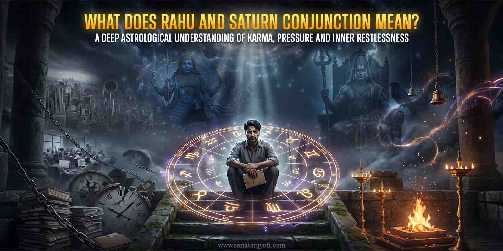 What Does Rahu and Saturn Conjunction Mean? A Deep Astrological Understanding of Karma, Pressure and Inner Restlessness