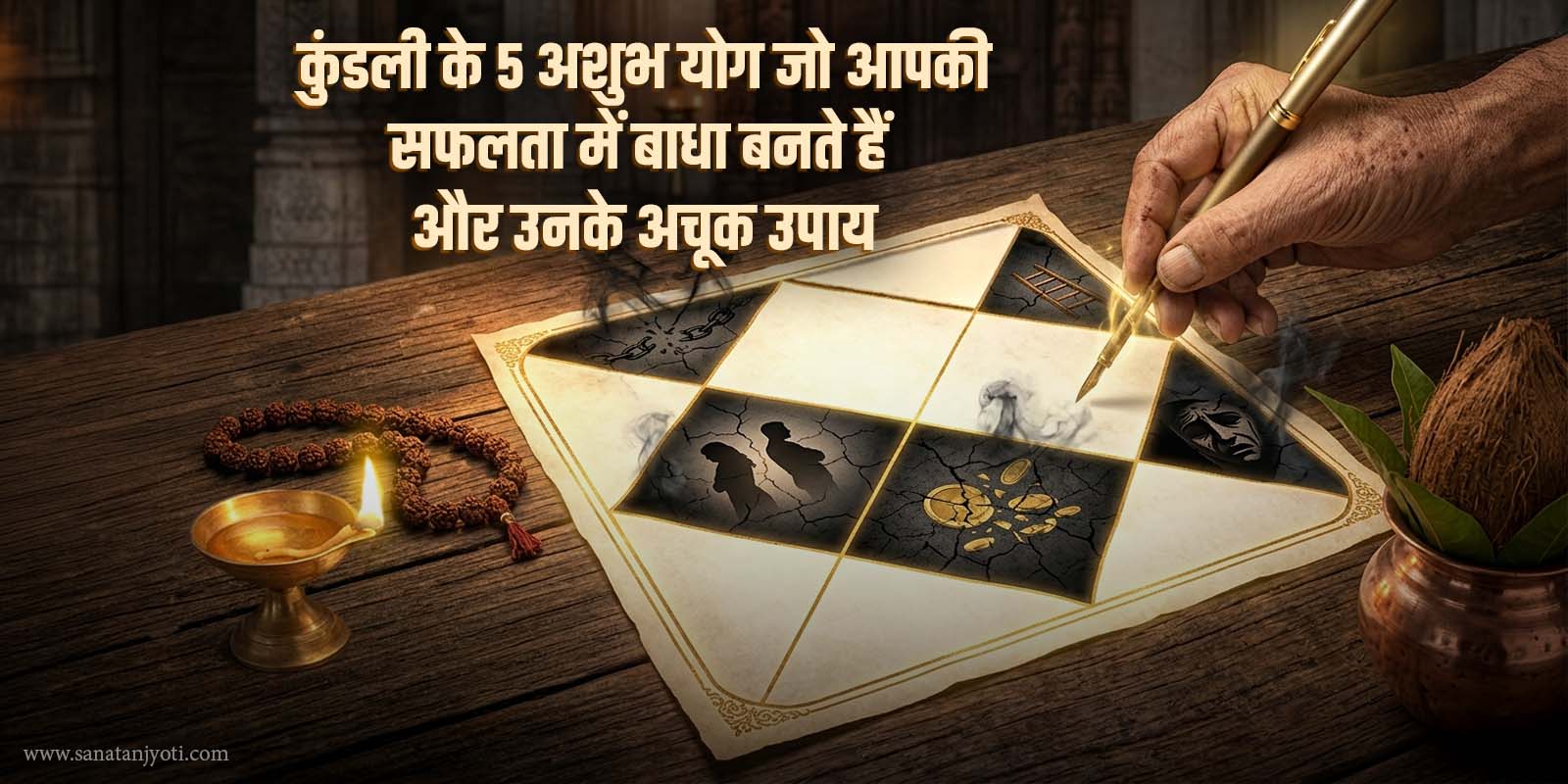 कुंडली के 5 अशुभ योग जो आपकी सफलता में बाधा बनते हैं और उनके अचूक उपाय