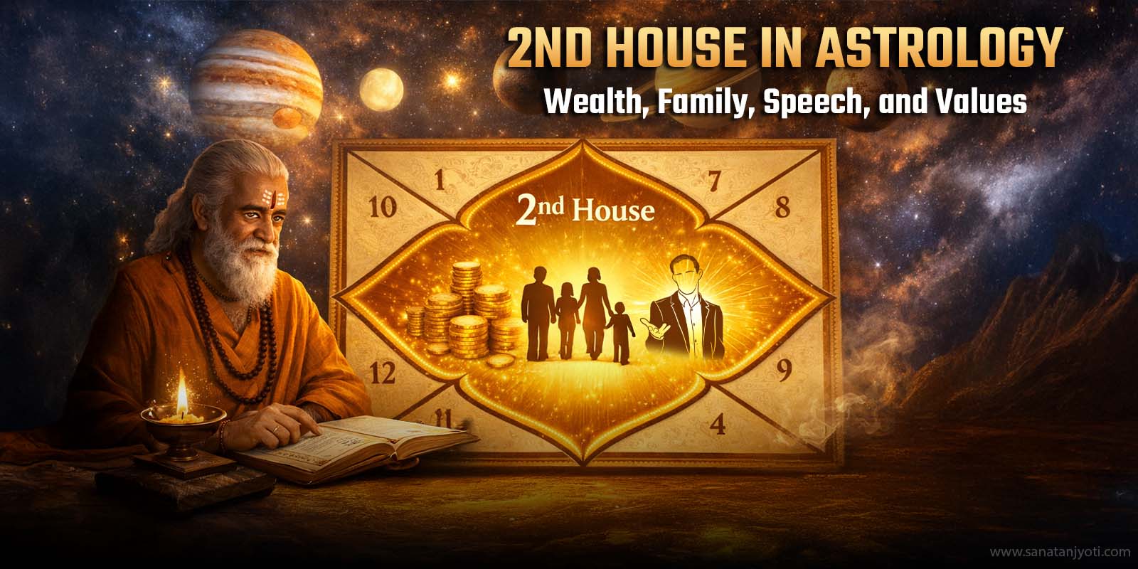 2nd House in Astrology – Wealth, Family, Speech, and Values