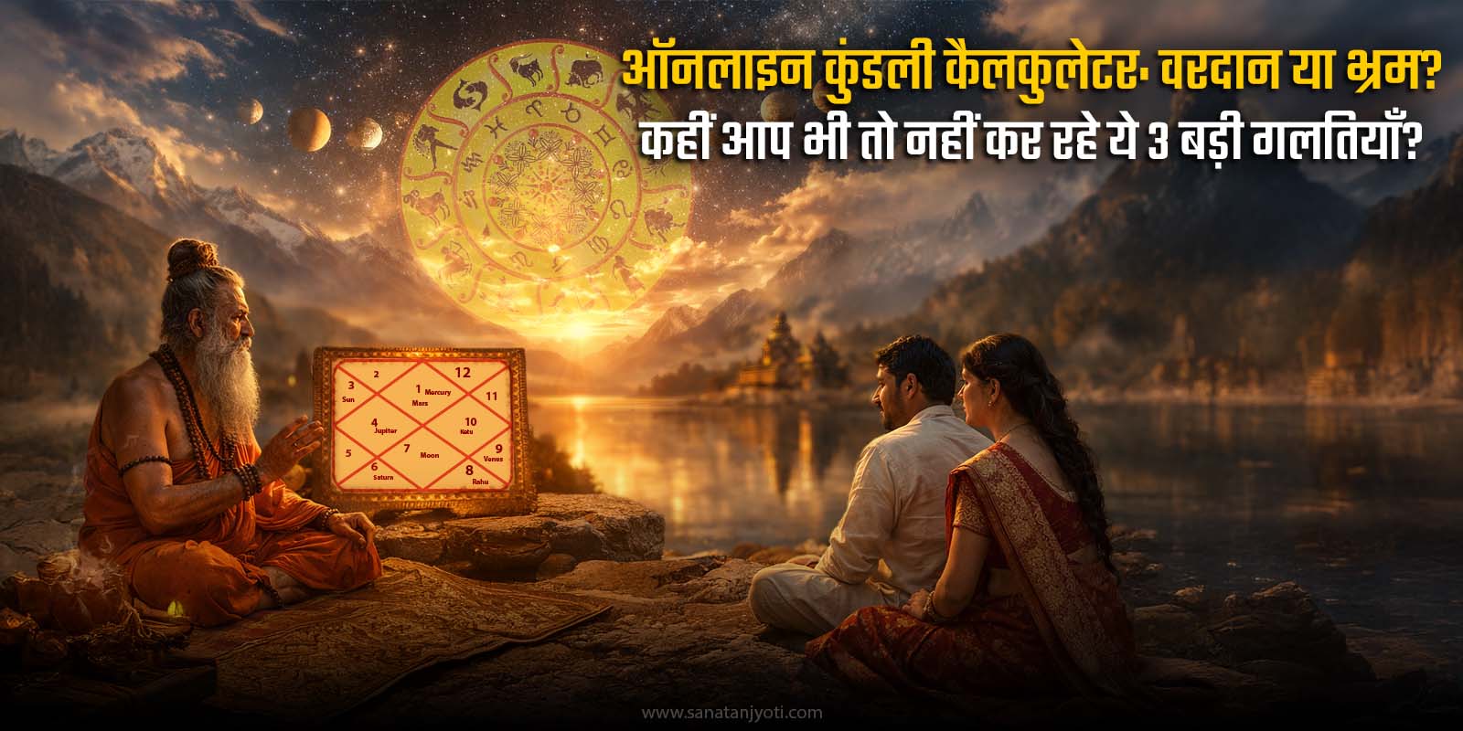 ऑनलाइन कुंडली कैलकुलेटर: वरदान या भ्रम? कहीं आप भी तो नहीं कर रहे ये 3 बड़ी गलतियाँ?
