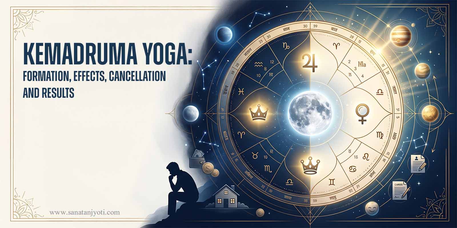 Kemadruma Yoga: Formation, Effects, Cancellation and Results