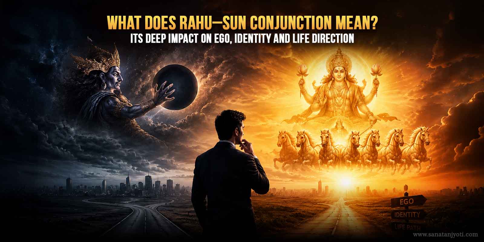 What Does Rahu–Sun Conjunction Mean? Its Deep Impact on Ego, Identity and Life Direction