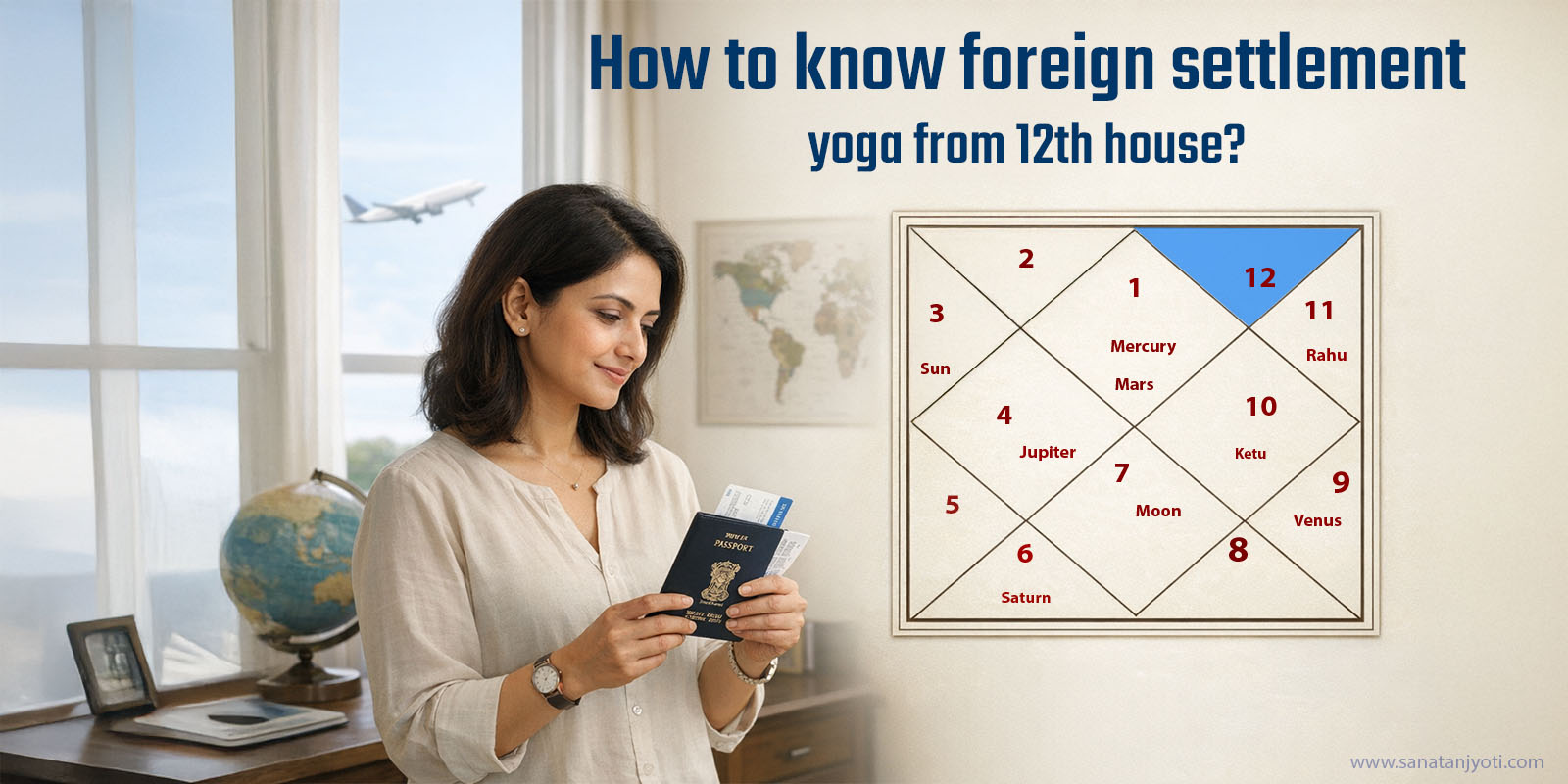 How to know foreign settlement yoga from 12th house?