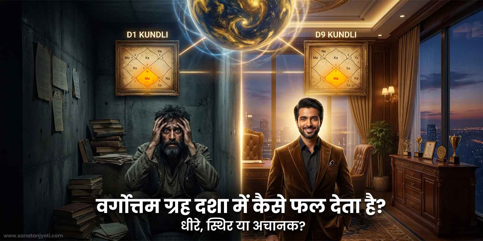 वर्गोत्तम ग्रह दशा में कैसे फल देता है? धीरे, स्थिर या अचानक?
