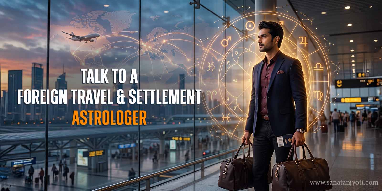 Talk to a Foreign Travel & Settlement Astrologer – Personalized Vedic Astrology Consultation for Foreign Travel, Overseas Jobs, Education and Settlement