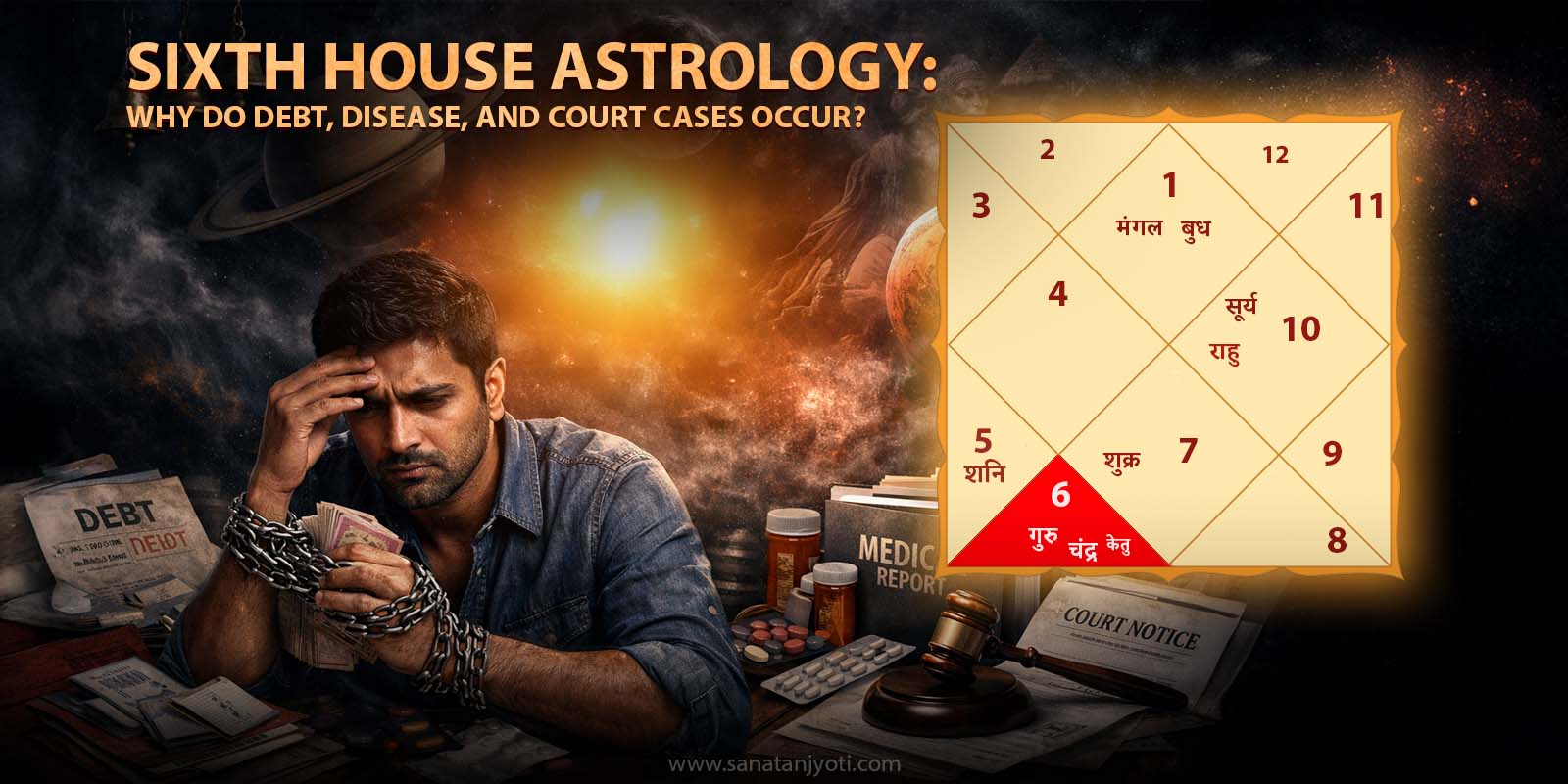 Sixth House Astrology: Why do Debt, Disease, and Court Cases Occur?