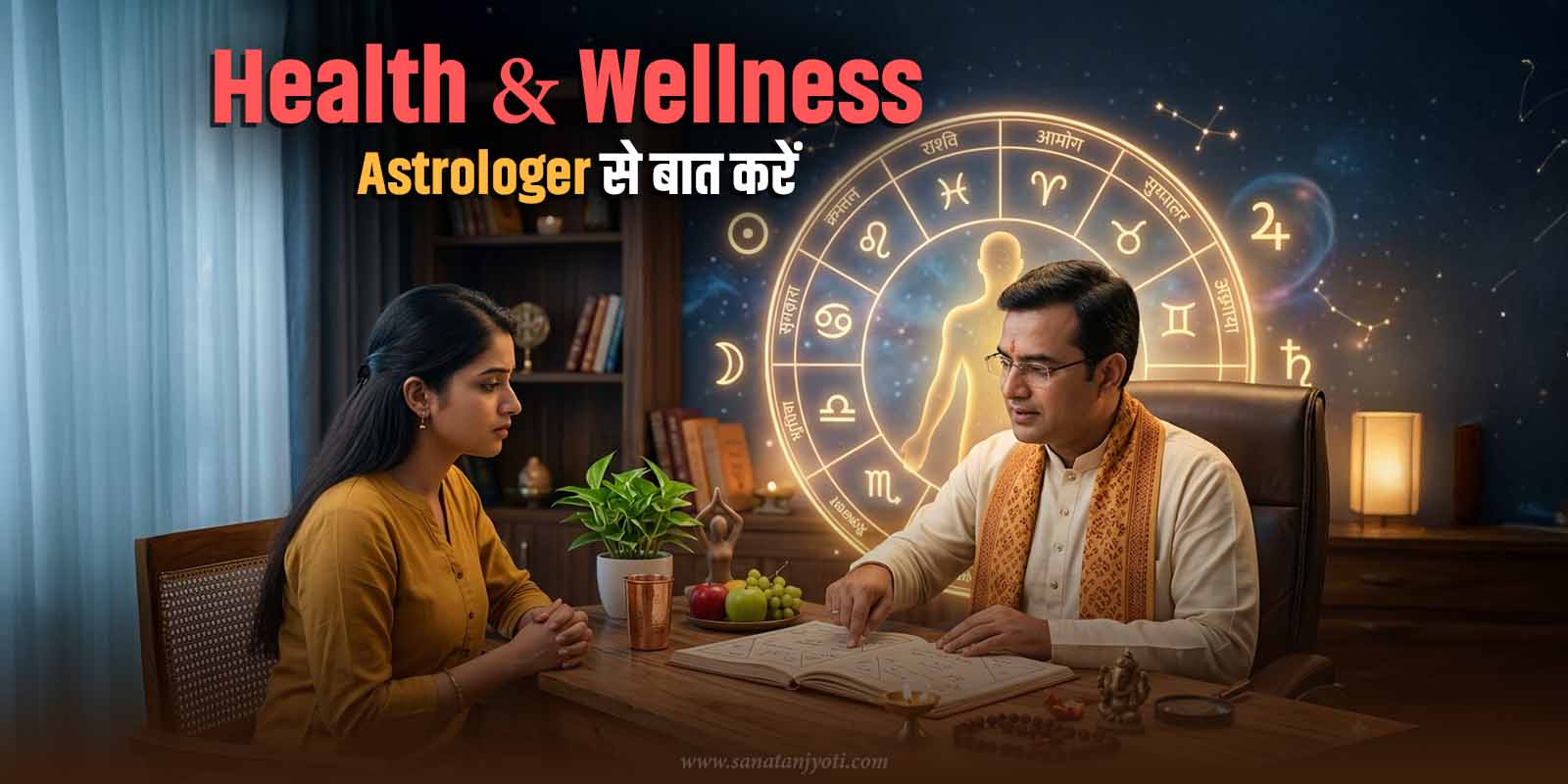 Health & Wellness Astrologer से बात करें – स्वास्थ्य और बेहतर जीवन के लिए व्यक्तिगत वैदिक ज्योतिष परामर्श