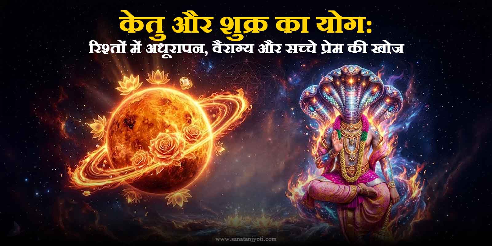 केतु और शुक्र का योग: रिश्तों में अधूरापन, वैराग्य और सच्चे प्रेम की खोज