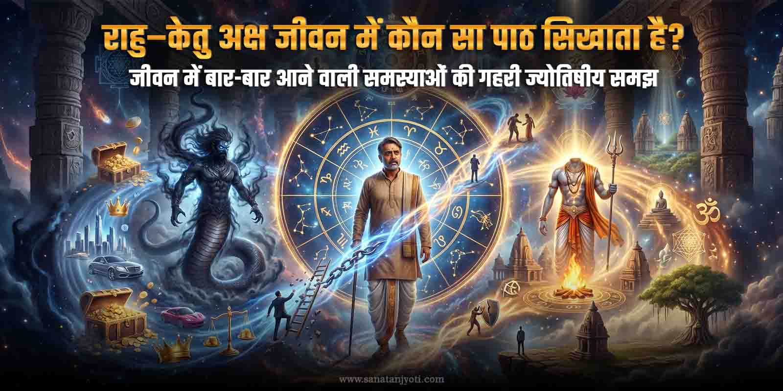 राहु–केतु अक्ष जीवन में कौन सा पाठ सिखाता है? जीवन में बार-बार आने वाली समस्याओं की गहरी ज्योतिषीय समझ