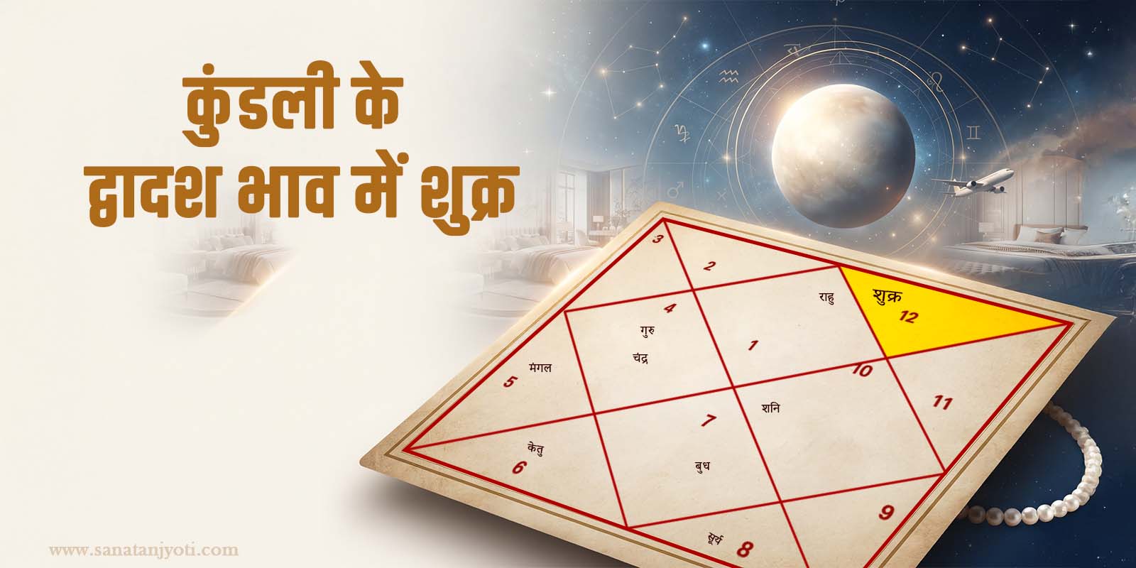 कुंडली के द्वादश भाव में शुक्र: फल, प्रभाव, धन, विवाह और विदेश योग