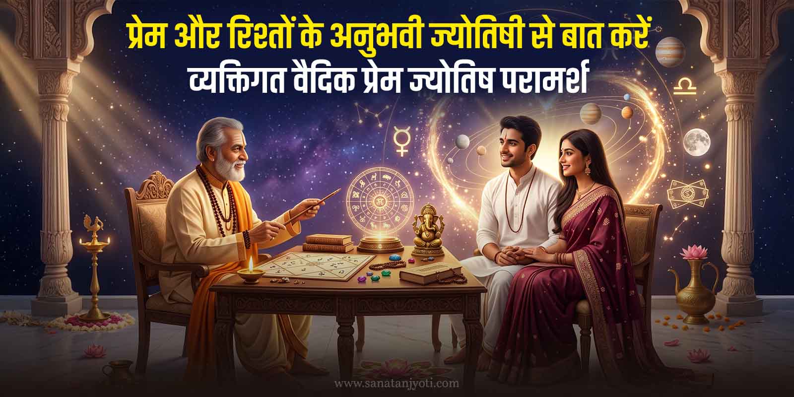 प्रेम और रिश्तों के अनुभवी ज्योतिषी से बात करें – व्यक्तिगत वैदिक प्रेम ज्योतिष परामर्श