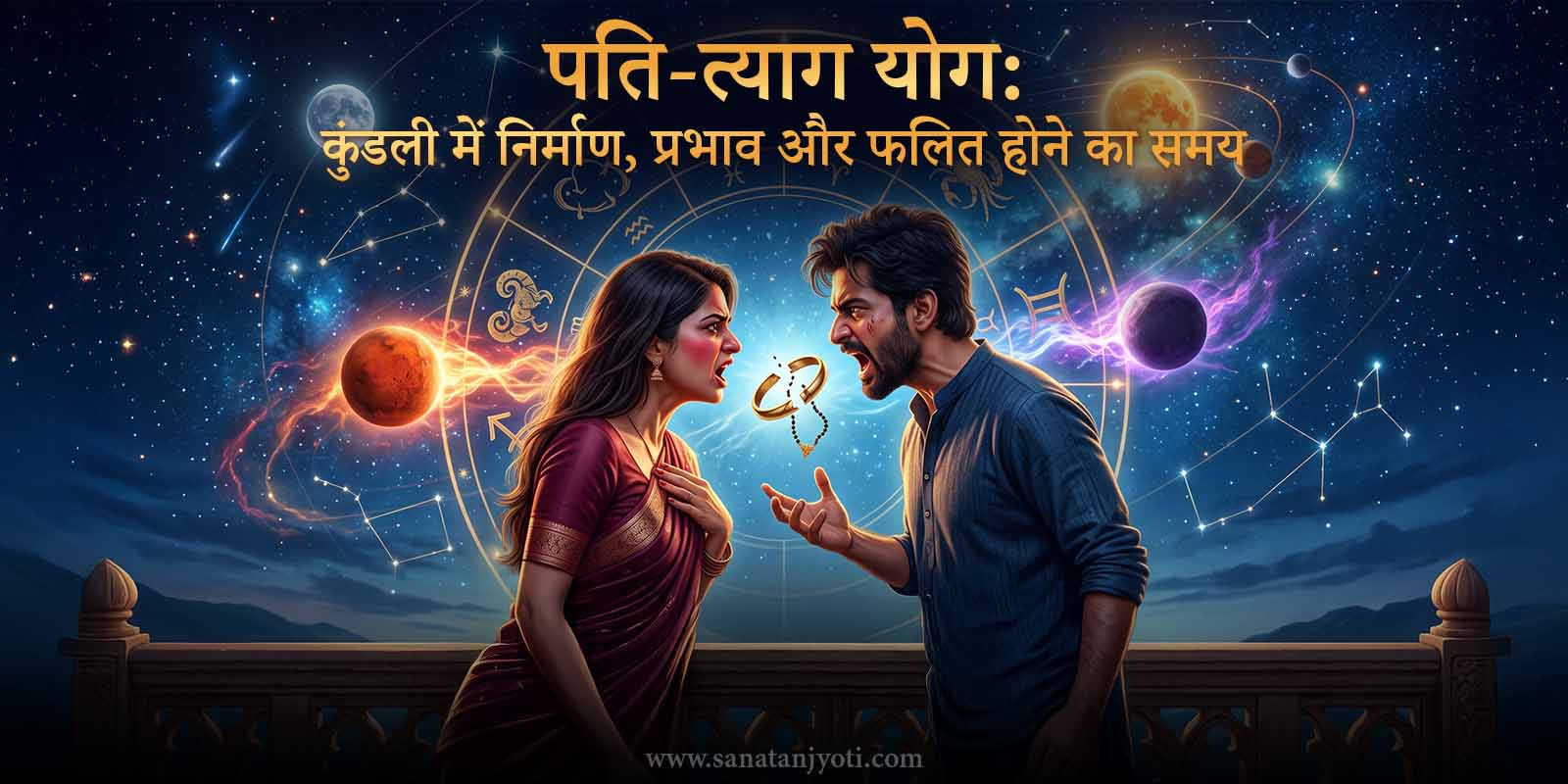 पति-त्याग योग: कुंडली में निर्माण, प्रभाव और फलित होने का समय
