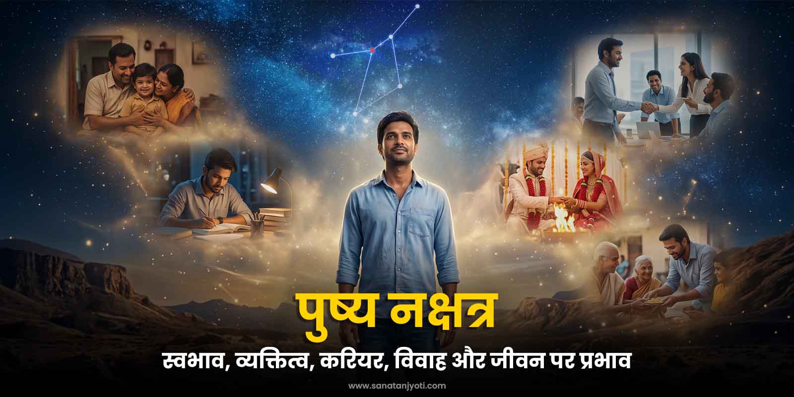 पुष्य नक्षत्र: स्वभाव, व्यक्तित्व, करियर, विवाह और जीवन पर प्रभाव