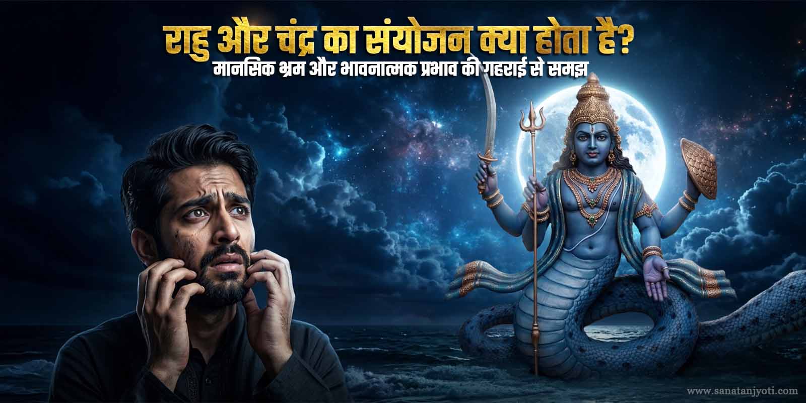 राहु और चंद्र का संयोजन क्या होता है? मानसिक भ्रम और भावनात्मक प्रभाव की गहराई से समझ