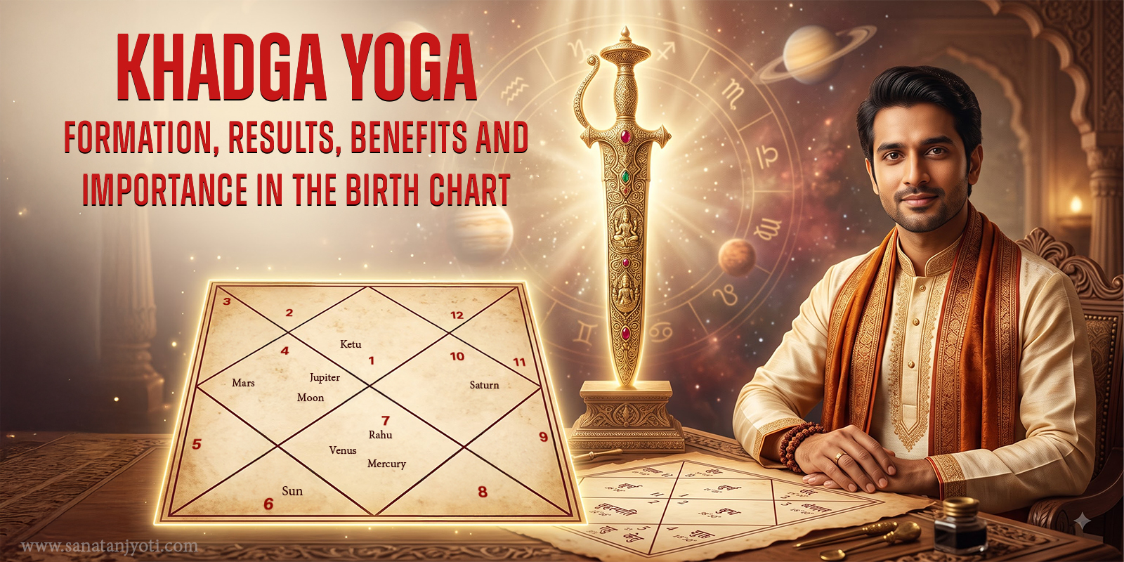 Khadga Yoga: Formation, Results, Benefits and Importance in the Birth Chart