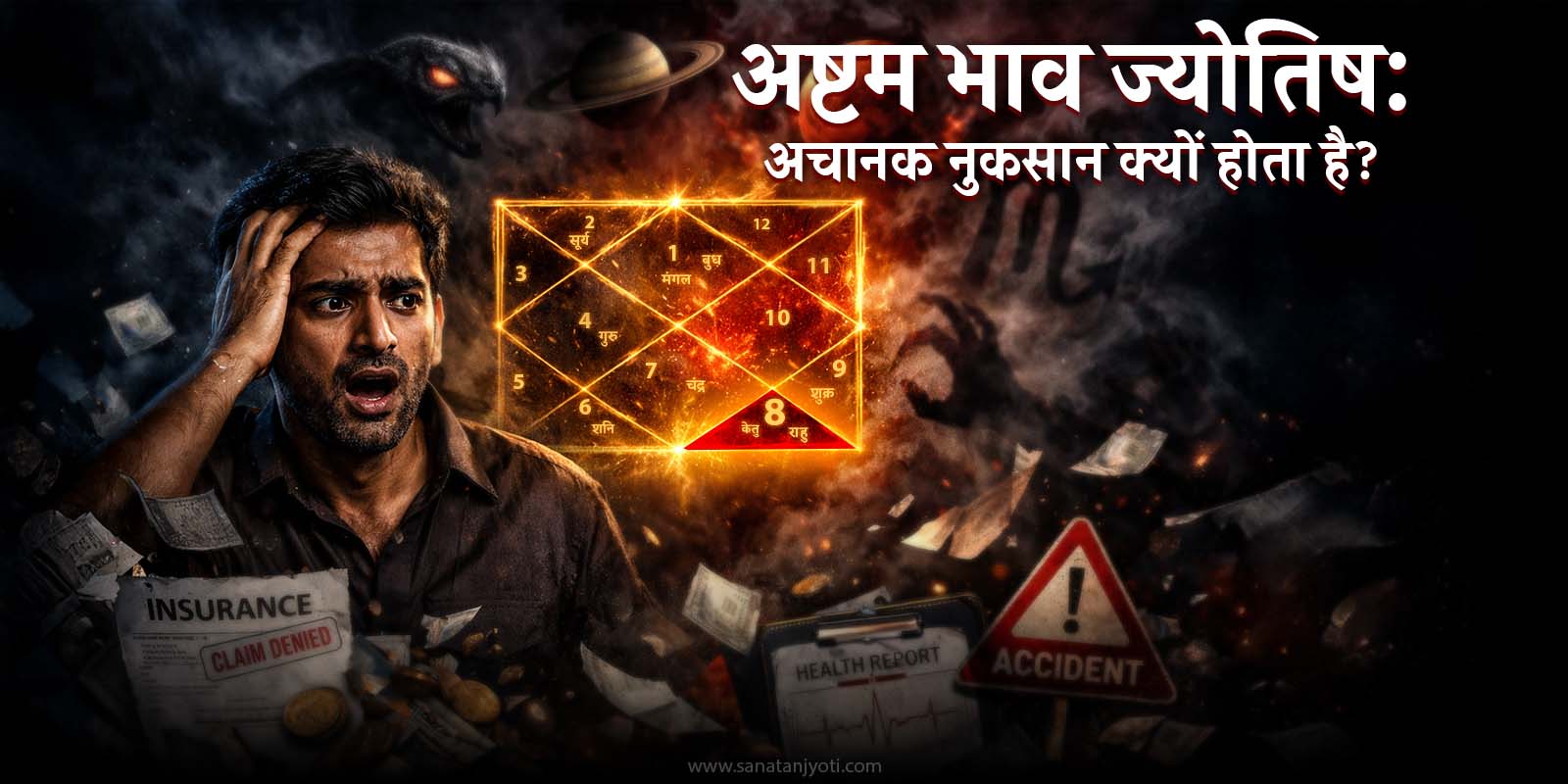 अष्टम भाव ज्योतिष: अचानक नुकसान क्यों होता है?