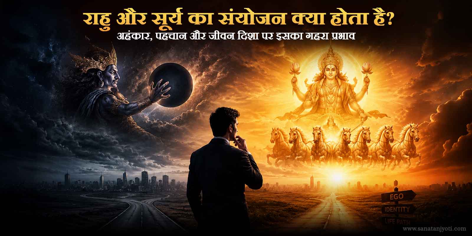 राहु और सूर्य का संयोजन क्या होता है? अहंकार, पहचान और जीवन दिशा पर इसका गहरा प्रभाव